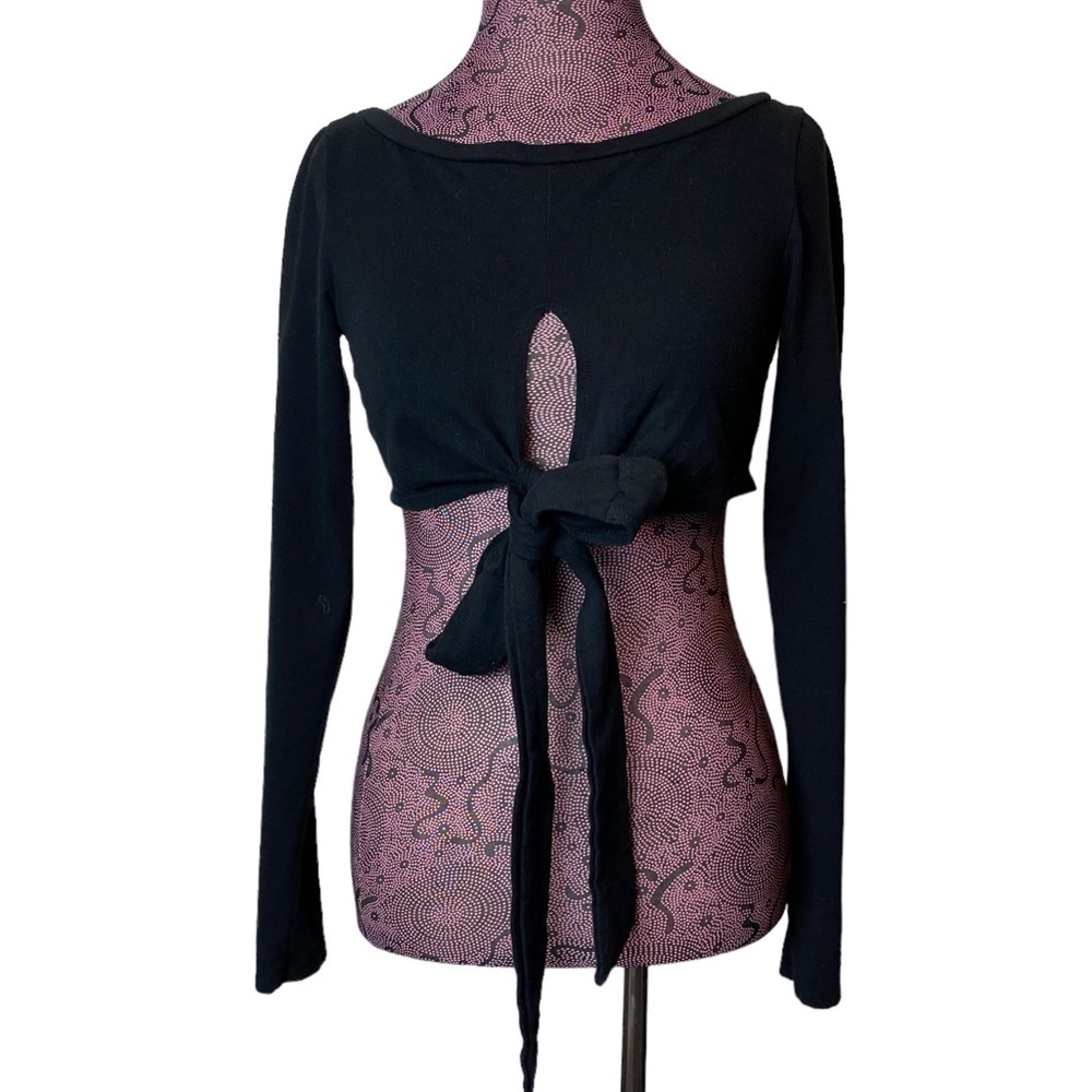 Lovers And Friends Sz S Clio Cropped Tie Top Black